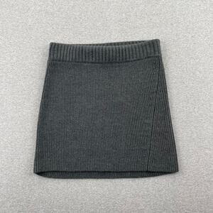 Splendid Wool-Blend Sweater Mini Skirt Size S Gray Pull-On Ribbed Classic Preppy